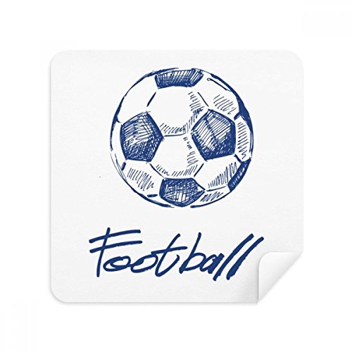 Chiffon de nettoyage motif football bleu pour lunettes et écrans DIYthinker x2