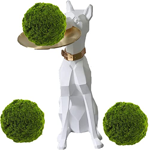 Nicunom Lot de 3 Boules décoratives pour Plantes Vertes artificielles de 10 cm à Haute teneur en Duvet - Boules de Remplissage de Bols, Boules de Mousse à Suspendre pour décoration de Maison, Jardin Cover