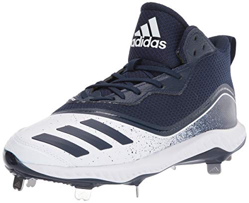 adidas Men's Icon V Bounce Mid Baseball Shoe, FTWR White/Collegiate Navy/Collegiate Navy, 11.5 M US
