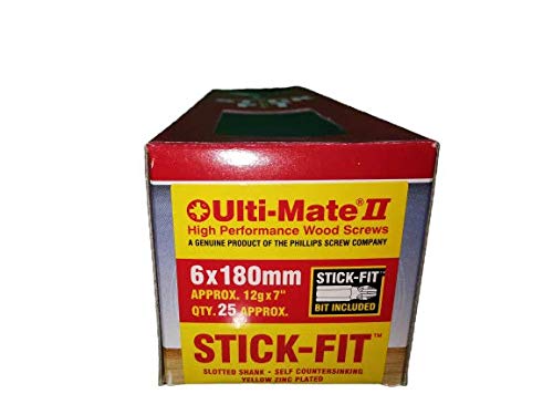 Ulti-Mate 2 - Tornillo de madera de alto rendimiento con ajuste de palo (incluye punta de ajuste de alta calidad), antioxidante, conducción con una mano, pozisquare, anticamuflado (varios tamaños)