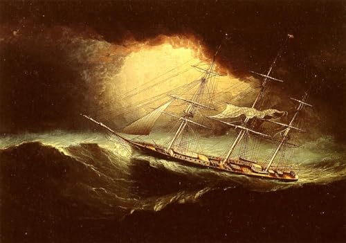 Tableau Navire dans une tempête E. Buttersworth Impression d'art sur Toile 60x90cm