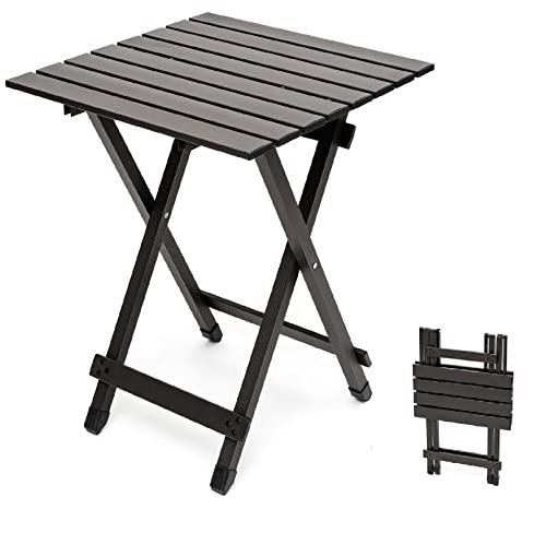 SUNNYFEEL Folding Camping Table - Lightweight Aluminum Portable Picnic Table, 18.5x18.5x24.5 Inch...