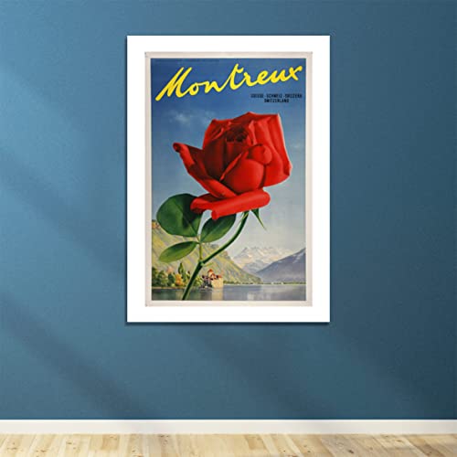 Affiche de voyage Montieux grand format mat pour mur vide sans reflet - 4
