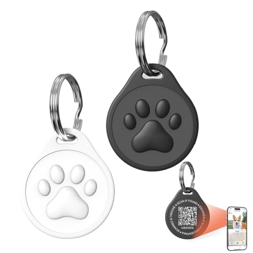 VPOUERY 2 Pezzi Con Codice QR Medaglietta Cane Personalizzata,Per Cani e Gatti di Taglia Media e Grande, Targhetta Antiperdita per Animali Domestici,Essenziali per i Proprietari di Animali(Nero)