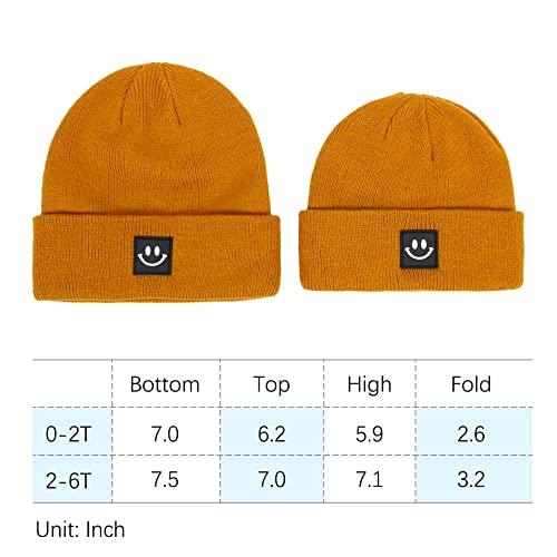 Fynnsure Baby Beanie Baby Winter Hat With Smile Face Toddler Beanie Soft Knit Toddler Beanies For Boys Girls Caramel 0-24 Months #TOP6