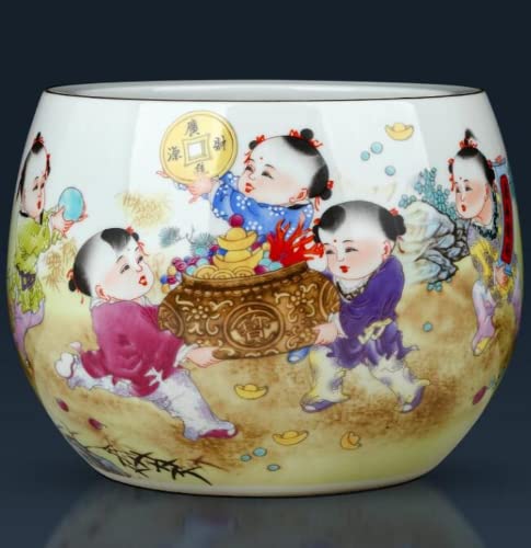 Cerámica de Jingdezhen Famille Rose de 28cm: cornucopia decorativa XIALON 4