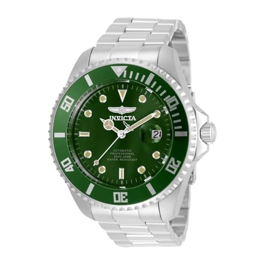 Invicta Pro Diver, Reloj automático para hombre de acero inoxidable, 47 mm, Plata / Verde