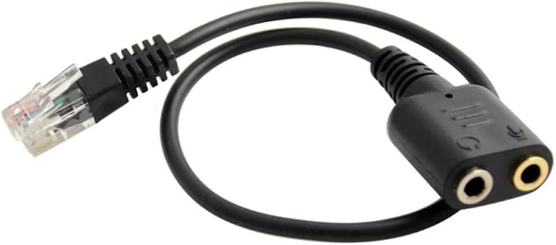 Dual 3.5mm to Rj9 Headset Adapter for PC Telephone Calls