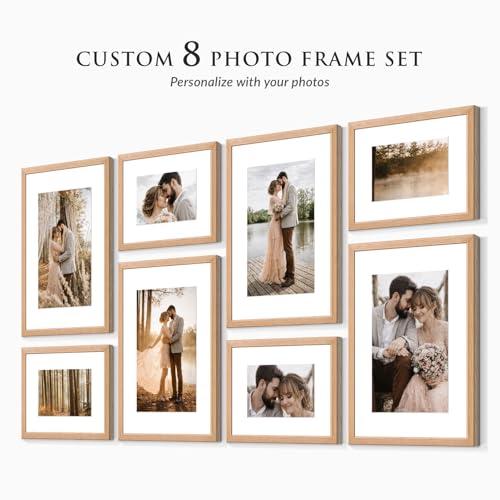 Image of Custom Personalized Photo Collage Framed Wall Art Painting Frames Set | Family Picture Frame Wall Decor Artwork for Living Room Bedroom | A3 + A4 Frame Combo Gallery Style | Personalized Home Decor Gift