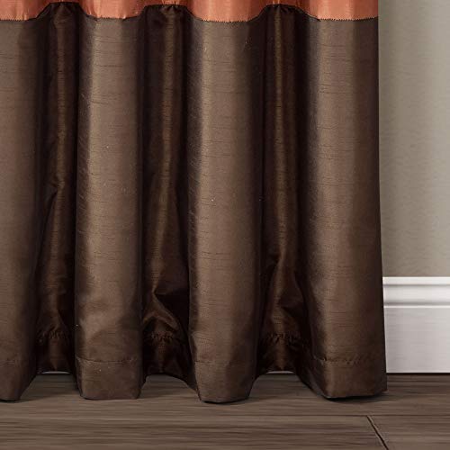 Lush Decor Color Block Prima Window Curtains Panel Set For Living, Dining Room, Bedroom (Pair), 54 X 84-Inch, 84" X 54", Brown/Rust #TOP3