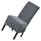 Tissu d'ameublement pour chaises de salle à manger : les housses de chaises de salle à manger à jupe conviennent à la plupart des chaises, et pas seulement à un seul type de chaise
