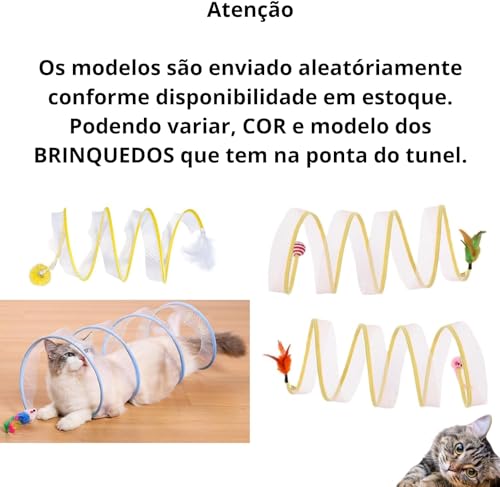 Brinquedo Para Gato Túnel Mola Interativo Dobrável Flexível