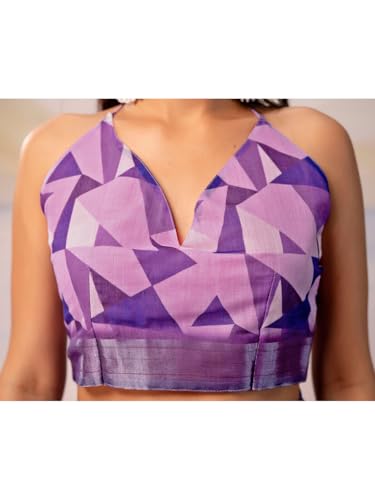 Image of Satrani Women's Linen Printed Ready To Wear Saree with Unstitched Blouse Piece
