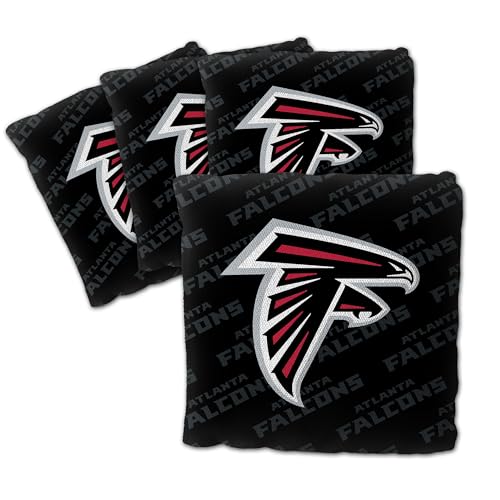 YouTheFan Officially-Licensed NFL Atlanta Falcons Set of 4 Cornhole Bags - All Weather Regulation 6” x 6” Size - 16oz Weight - Designed in USA