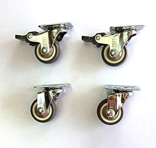 PACIFIC MOVERS Heavy Duty Caster Wheels Soft Rubber Swivel w...