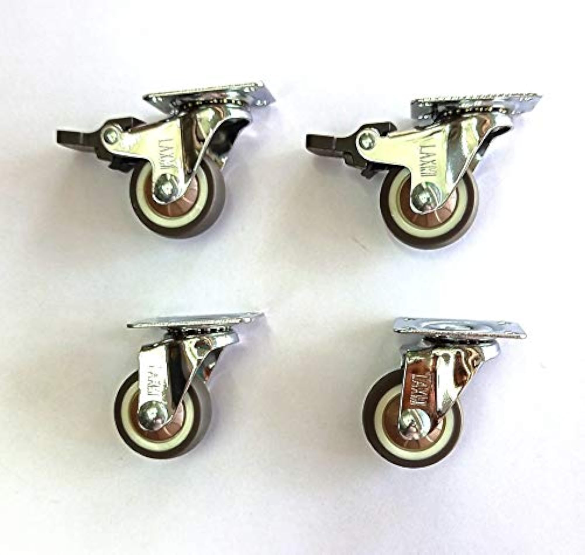 Heavy Duty Caster Wheels Soft Rubber Swivel with Brakes