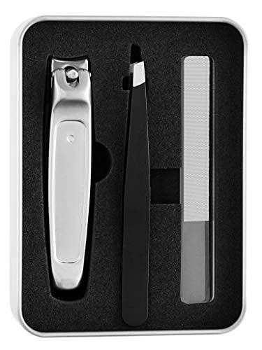 Beauté Secrets 3 piece Set Extra Large Toenail Clippers, Tweezer and Nail Filer for Thick Nails or Tough Fingernail & Ingrown Toenail, Heavy Duty Seniors, Men, Women, Adult