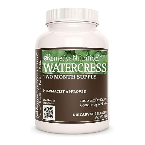 Remedy's nutrition Watercress | | 1,000 mg, 60 Vegan Capsules Herbal Dietary Supplement | Two Month Supply | Non-GMO, Gluten-Free, No Fillers or Additives, No Preservatives Cover