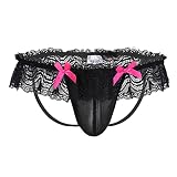 YiZYiF Herren Sissy String Tangas Bikini Slips Briefs Unterhosen Männer Dessous Unterwäsche Lingerie Reizwäsche Crossdressing schwarz XL