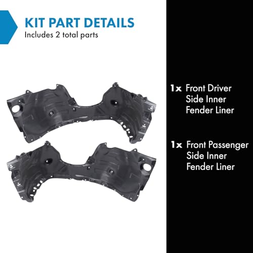 Image of TRQ Front Inner Fender Liner Set Compatible with 2019-2022 Lexus ES300h 2019-2021 ES350 LX1248141 LX1248143 LX1249141 LX1249143