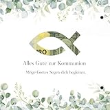 Susan's Choice Geldgeschenk Kommunion – Kommunion Geschenke mit Umschlag, Erstkommunion Geschenke mit Fisch-Motiv für Mädchen & Jungen, 15,5×15,5 cm