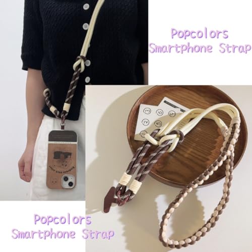 [OK basket] ショルダーストラップ 太め 編み込み スマホストラップ 可愛い ポップ ストラップ パラコード カラフル ソロモン編み スマホショルダーストラップ ポップカラーで可愛い (ダークグリーン×ピンク)