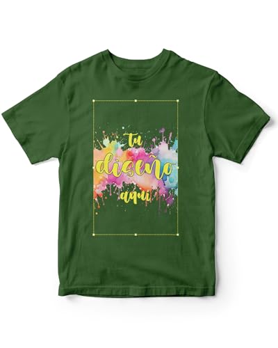 REGALOART Camiseta Personalizada de Manga Corta - Color Verde - Unisex 100% Algodón - Camisetas Personalizables por Delante y Detrás - Regalos Personalizados - Hecho en España