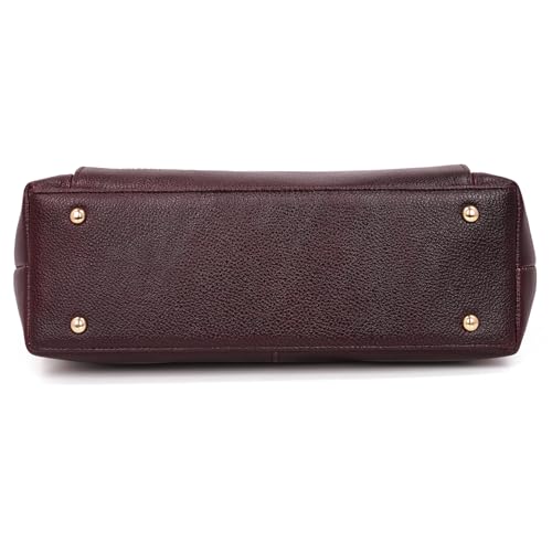 Image of RICHSIGN LEATHER ACCESSORIES Full Grain Natural Leather Top Handle Satchel Shoulder & Handbags