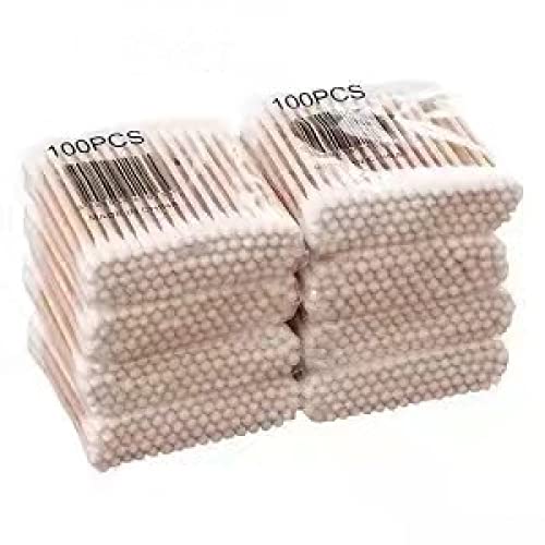 shuwen Bastoncillos Algodón Madera,Bastoncillos algodón bambú,(1000 Piezas) Auriculares ecológicos algodón,para Maquillaje Herramientas Cosméticas Teclado y Cámara