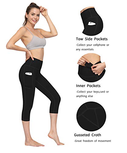 Image of Fengbay High Waist Yoga Pants, Pocket Yoga Pants Tummy Control Workout Running 4 Way Stretch Yoga Leggings