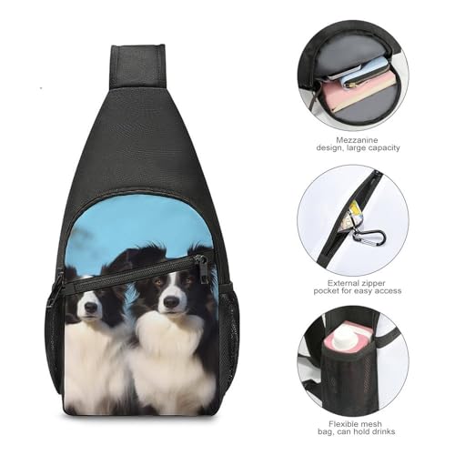 Bolso tipo bandolera Border Collie para senderismo y uso casual miniatura 5