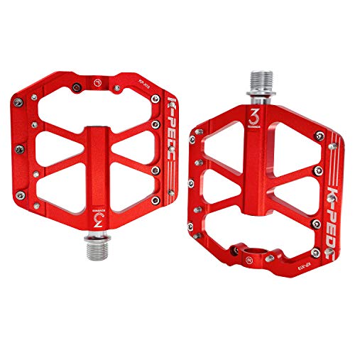 K Pedc Mtb Mountain Bike Pedal Platform Flat Bicycle Pedals Aluminum Alloy Non-Slip 9/16" Metal Bike Pedals With 3 Bearings For Road, Bmx #TOP1
