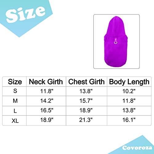 Dog Hoodie Pet Fleece Sweater With Hat Warm Soft Dogs Winter Coat Jacket With Leash Attachment For Small Medium Dogs Purple Small #TOP1