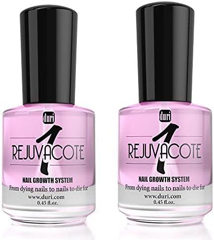 duri Rejuvacote 1 Nail Growth System - Original Maximum Strength Formula - Nail Strengthener and Nail Growth - Base and Top Coat - Pack of 2 - 0.45 fl. oz.