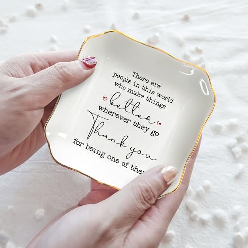 OASSIE Christmas Thank You Gifts for Women - 4x4 Ceramic Jewelry Dish Tray - Image 2