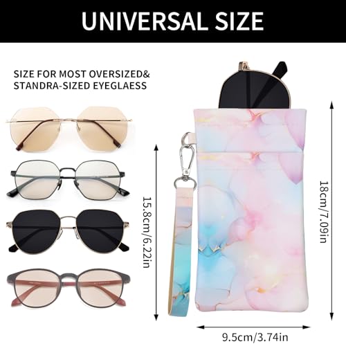 Image of Double Eyeglass Case Soft Dual Glasses Case for Women Men Travel Squeeze Top Sunglasses Cases Eyeglasses Pouch