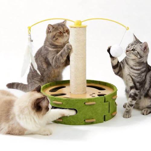 Cat Nail File Enrichment Box with Scratching Post, Sandpaper Scratcher