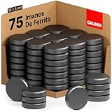GAUDER Imanes para Pizarra magnética (18 x 5 mm) | 75x Imanes para Nevera | Imanes ferrita | Imanes Negros