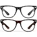 2 Pack High Magnification Reading Glasses Strong Power Readers - 4.00-6.00 Black and Tortoise /+6.00