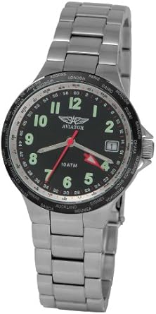 Aviator dameshorloge analoog roestvrij staal AVW11566L02 : Amazon.nl:  Kleding, schoenen \u0026 sieraden
