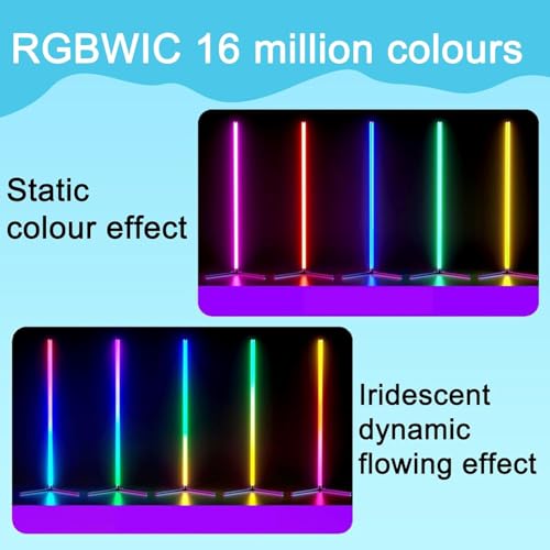Lampadaire LED multicolore 142 cm et lampe d'angle RVB intelligente avec télécommande