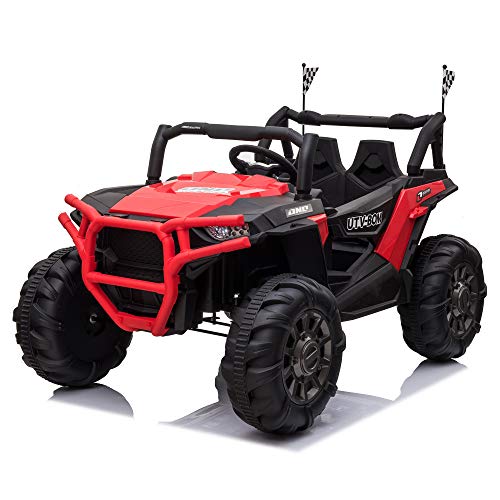TOBBI 12V Electric Kids Ride-On Car, Realistic Off-Road UTV, Two