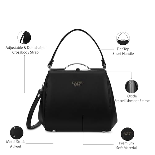 Image of Lavie Luxe Women's Fluff25 Frame Satchel Handbag | Satchel Bag for Work | Ladies Purse | Stylish Shoulder Bag | Gift For Women