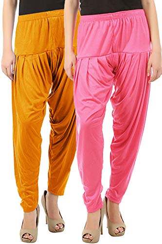 Image of Buy That Trendz Womens Patiala Pants Combo Pack of 2 Viscose Dhoti Patiyala Salwar Harem Bottoms Pants