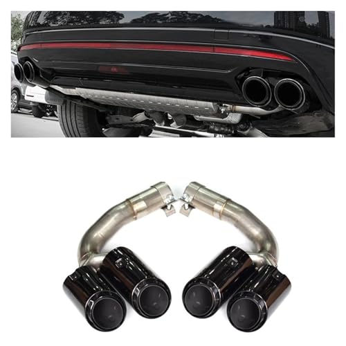 Pointe tuyau d'échappement quad noir mat trois couches pour Touareg 2.0T - 3
