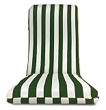 MORE FREE-Cojín Tumbona Colchón Tumbona Acolchada Classic Texturas Colchóneta para Tumbona Exterior Funda de Loneta con Cremallera Lavable Cojín Acolchado de Fibra (Verde, Pack 1 【120x50x7cm】)