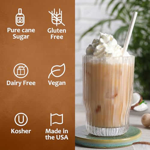 Syruvia Coconut Coffee Syrup – 25.4 fl oz – Syrup for Coffee, Lattes, Shakes, Smoothies, Desserts – 100% Vegan, Gluten Free, Kosher (Pack of 2)