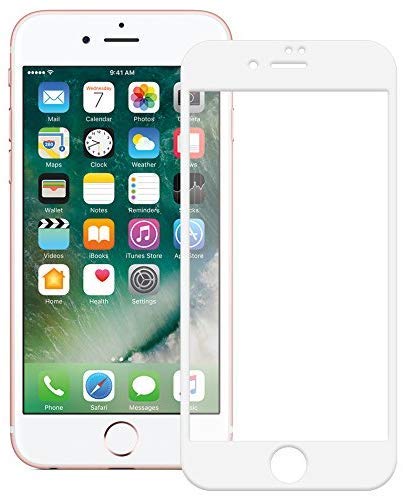 Full Coverage Edge-to-Edge 5D/6D/10D/11D Tempered Glass Screen Protector for Apple iPhone 7+ Plus/8+ Plus (White) by guruji system