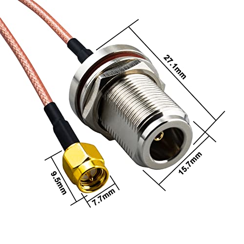 urcianow SMA Male to N Female Bulkhead with Waterproof O-ring RG316 Cable 20CM Coaxial Adapter Cable 50Ohms Low Loss for router antenna wireless adapter 2 PCS - Image 4