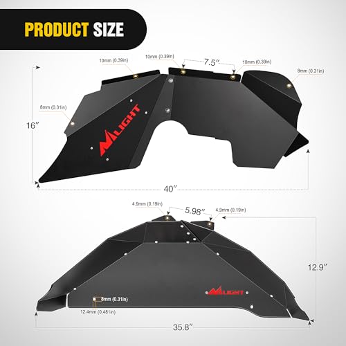 Image of Nilight Front & Rear Inner Fender Liners Wheel Cover Fit for 2007-2018 Wrangler JK JKU 4WD (4-Door /2-Door) Unlimited Bolt-on Style Fender Flares Splash Guards